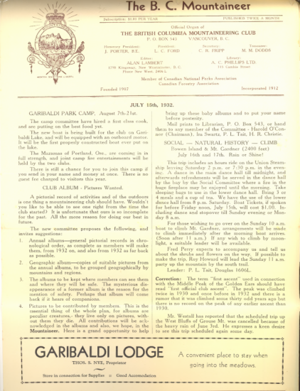 The B.C. Mountaineer 1932 July 15 thumbnail